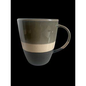 Baum Metro Minimalist 12oz  Stoneware Mugs Set Of 4 Grey Green Beige Modern